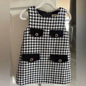 Black and White Houndstooth super chic little girl dress